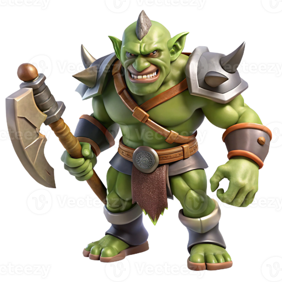 wonderful traditional A Fierce Orc Chieftain Wielding a Massive original png
