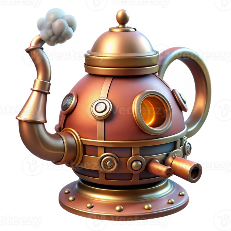 impressive vintage A Whimsical Steampunk Teapot with Intric exclusive png