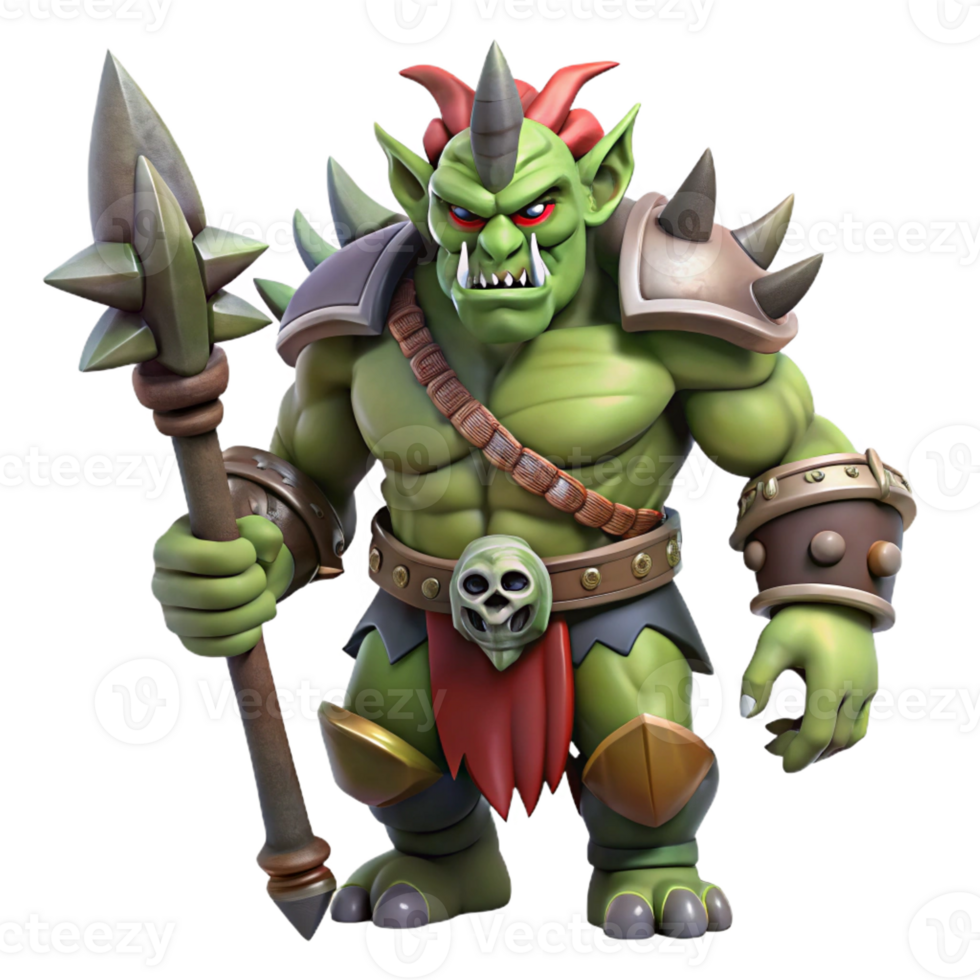 elegant abstract A Fearsome Orc Chieftain with War Paint genuine png
