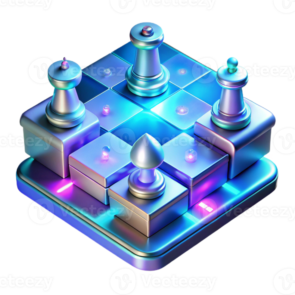 dramatic minimalist A Holographic Chessboard with Pieces Mov exclusive png