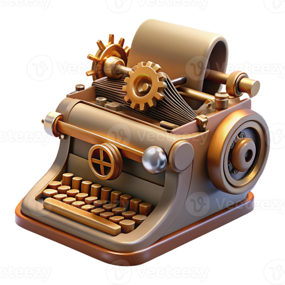 impressive creative A Steampunk Typewriter with Intricate Keys authentic png