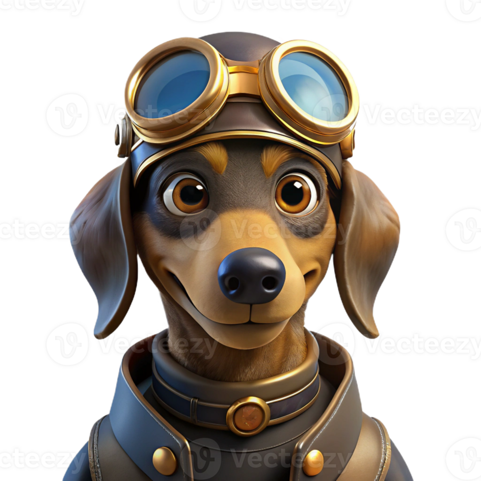 beautiful artistic A Portrait of a Steampunk Dog Wearing Gogg high quality png
