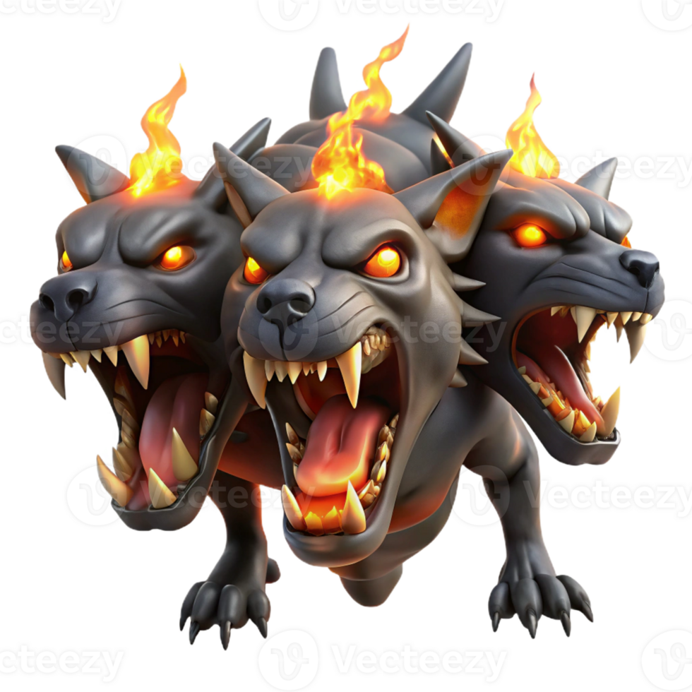 elegant artistic Fierce Chimera Breathing Fire high resolution png