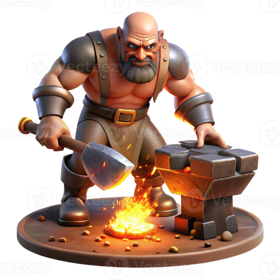magnificent traditional A Powerful Cyclops Forging a Mighty Weap authentic png