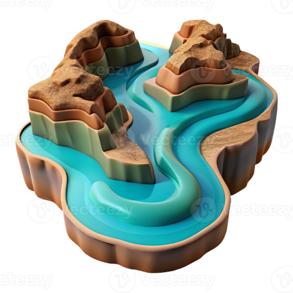 beautiful traditional A Winding River Through a Canyon Aerial original png