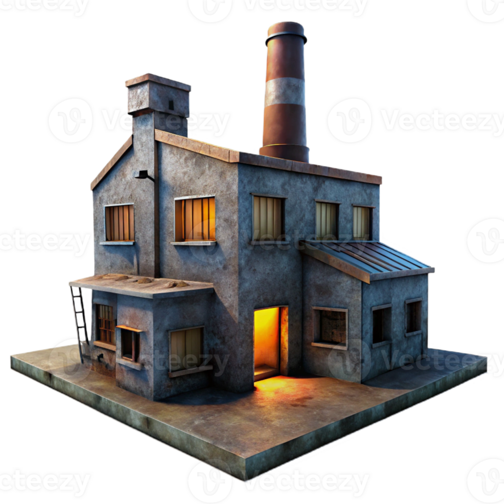 wonderful rustic A Dilapidated Abandoned Factory Dim Dus original png