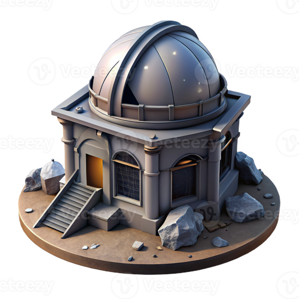 beautiful contemporary An Abandoned Observatory Crumbling Dome premium png