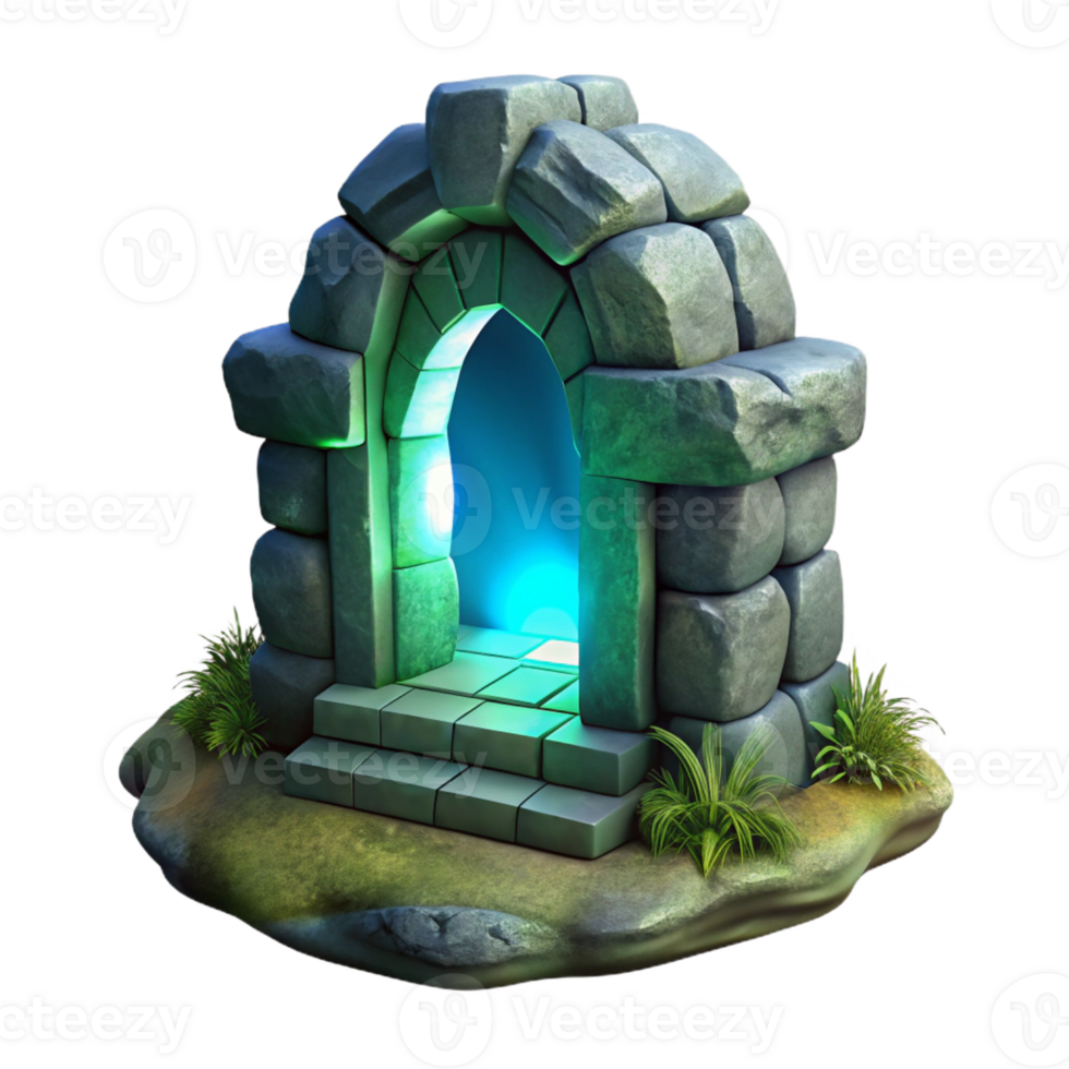 elegant traditional A Hidden Portal Shimmering in a Moss Cove high resolution png