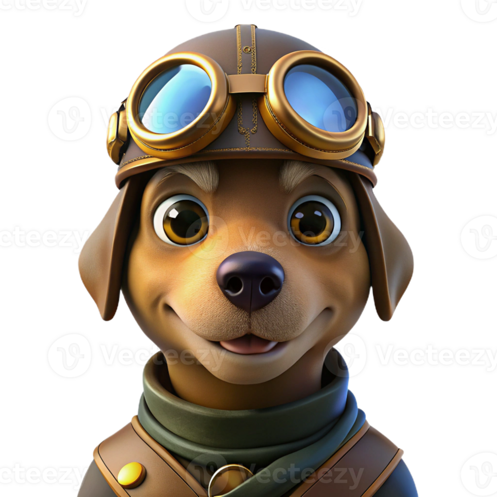 elegant creative A Portrait of a Steampunk Dog Wearing Gogg original png