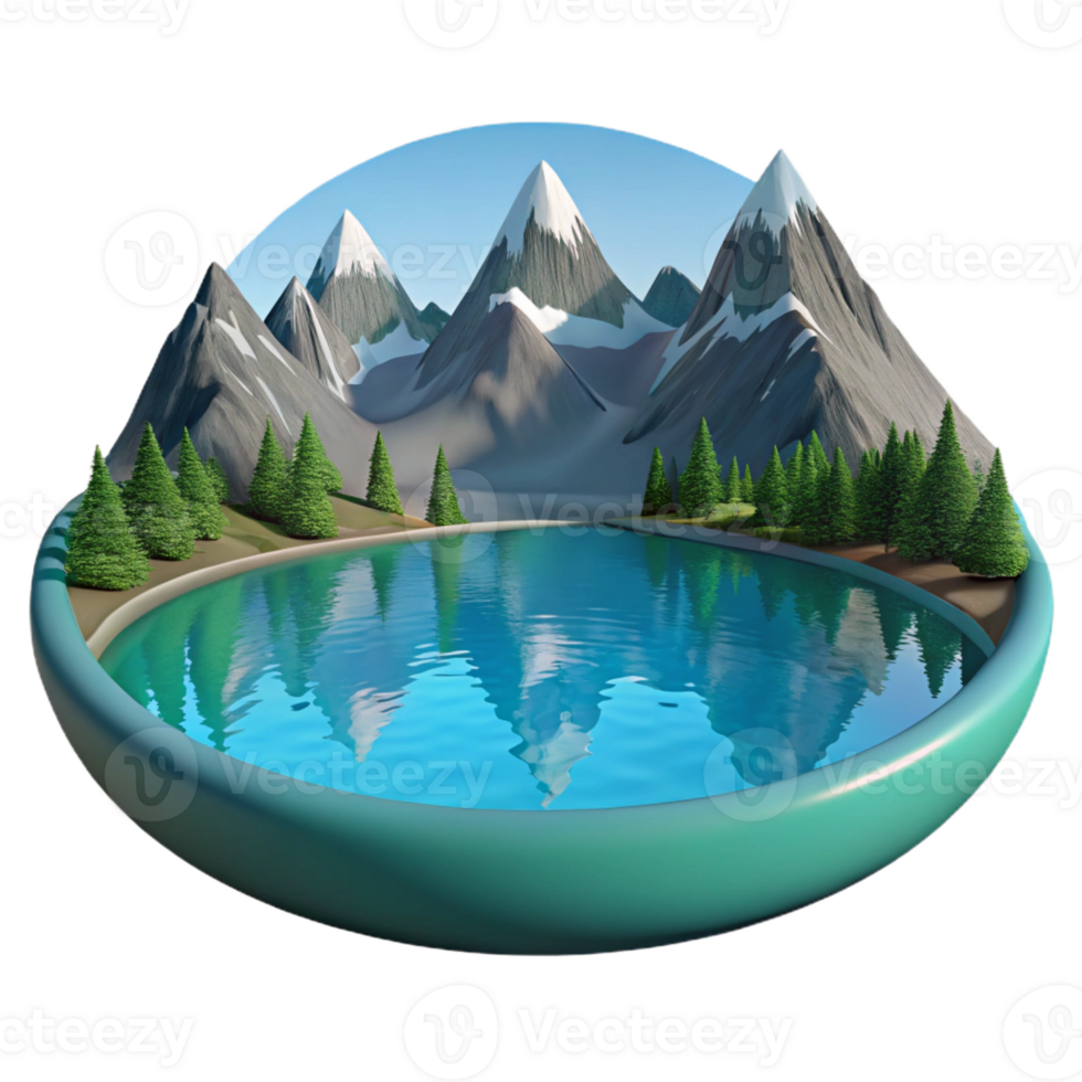 elegant classic A Tranquil Lake Reflecting the Surroundin exclusive png