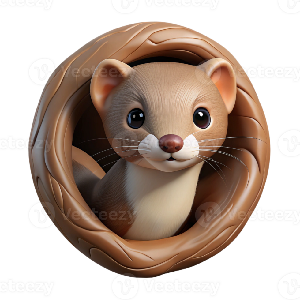 stunning minimalist A Sneaky Weasel Peeking out from a Hole I genuine png