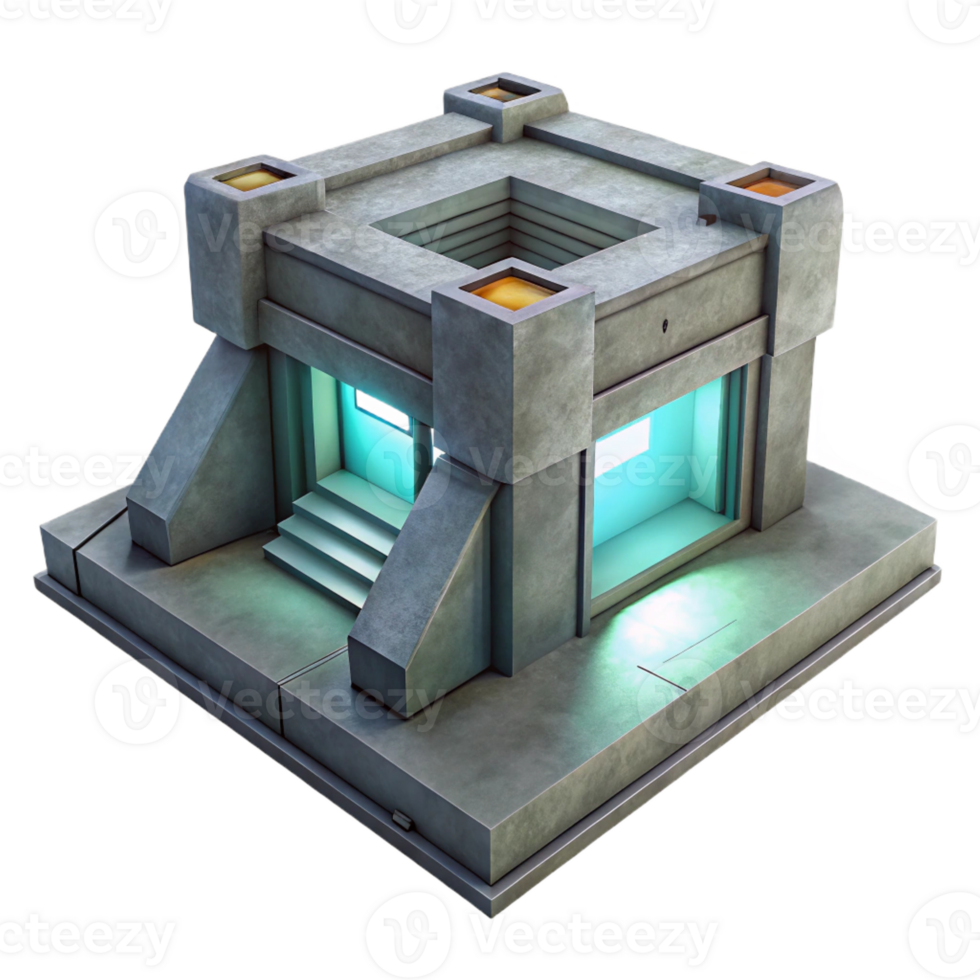 dramatic rustic A Minimalist Concrete Bunker Harsh Fluor genuine png