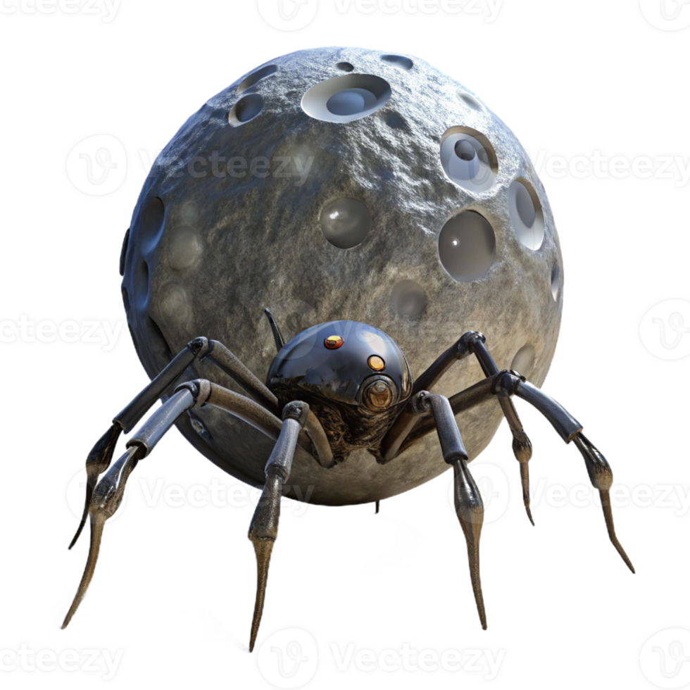 stunning classic A Giant Robotic Spider Crawling Across detailed png