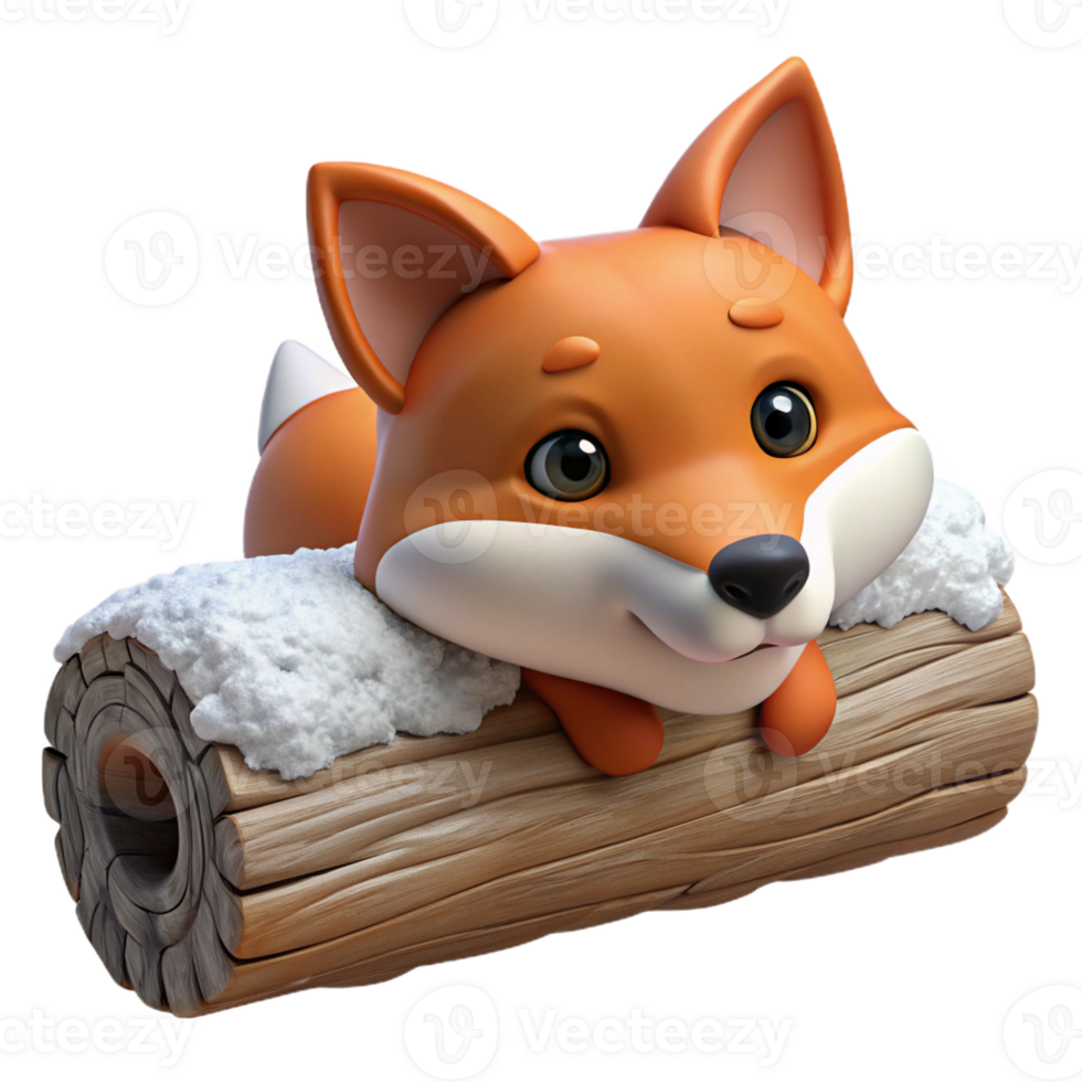 vibrant creative A Curious Fox Peering out from Behind a S original png
