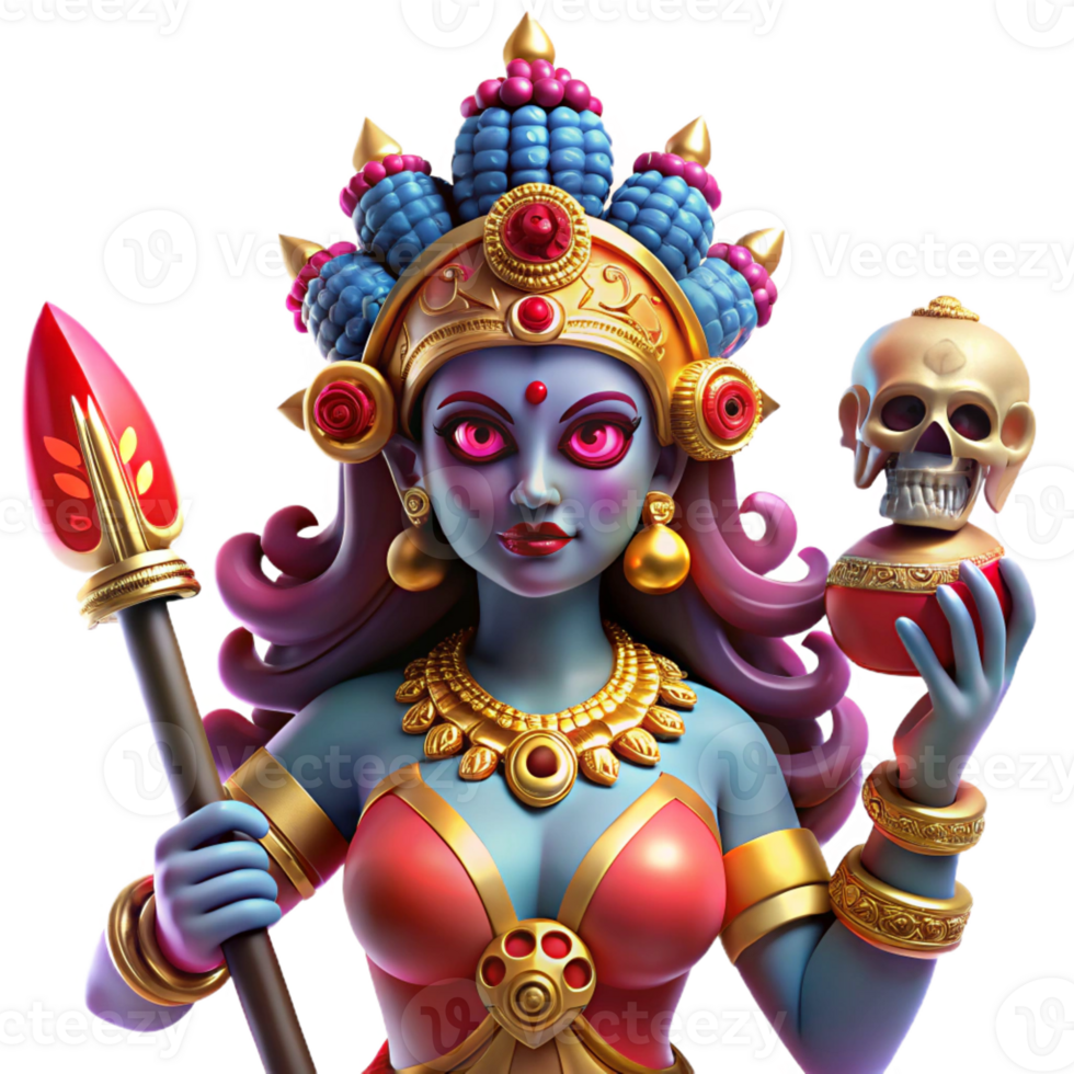beautiful minimalist A Vibrant Depiction of the Hindu Goddess K detailed png