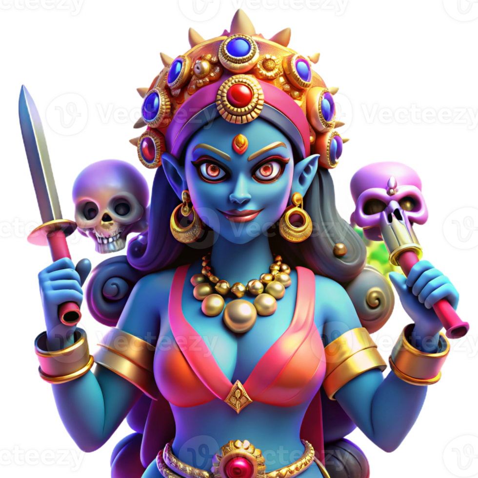 beautiful modern A Vibrant Depiction of the Hindu Goddess K png