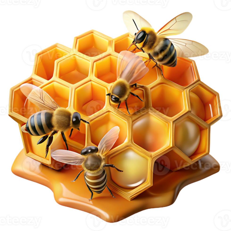 vibrant contemporary A Swarm of Honeybees Buzzing Around a Ho premium png