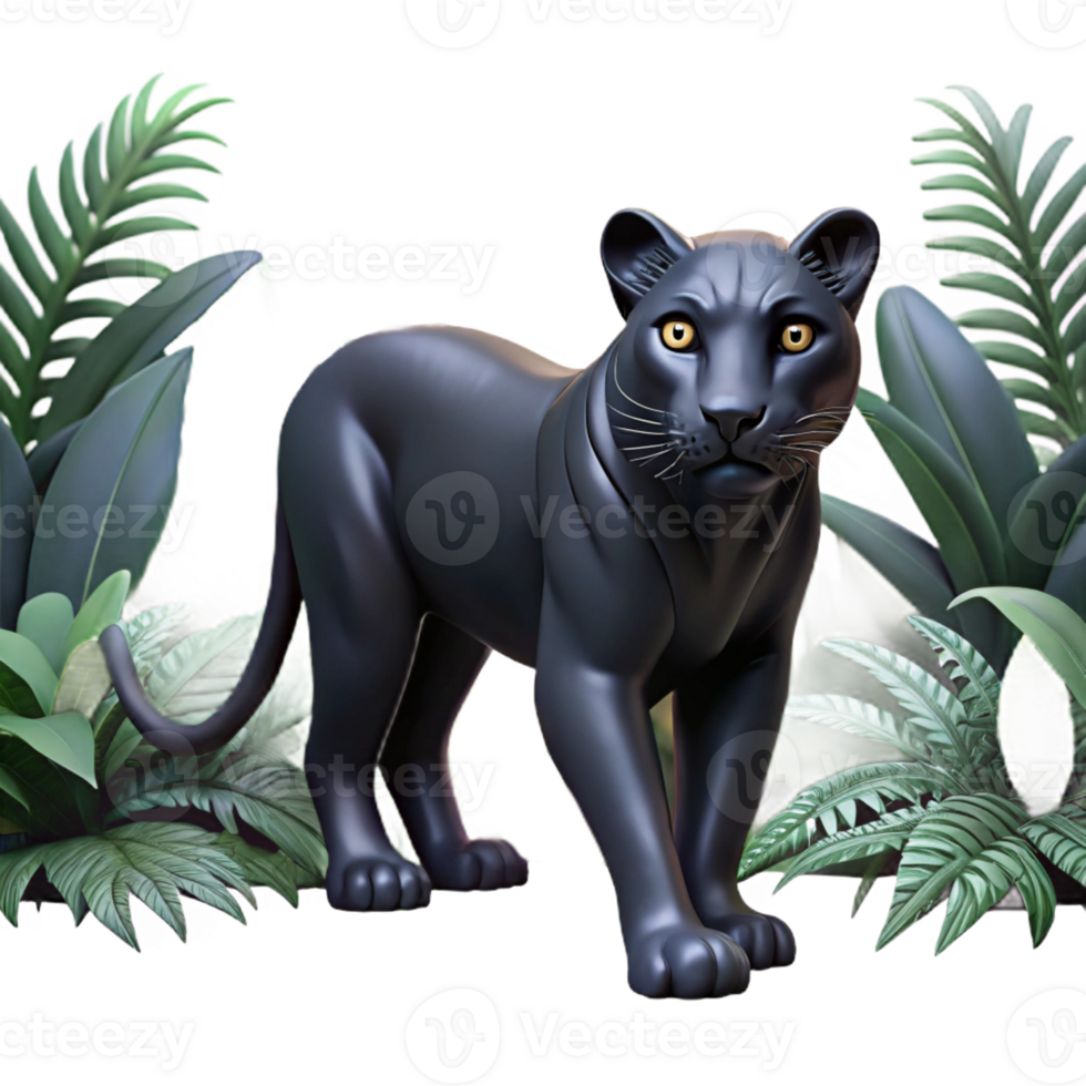 beautiful vintage A Sleek Black Panther Stalking Through D authentic png