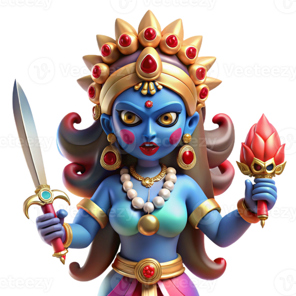 extraordinary creative A Vibrant Depiction of the Hindu Goddess K authentic png