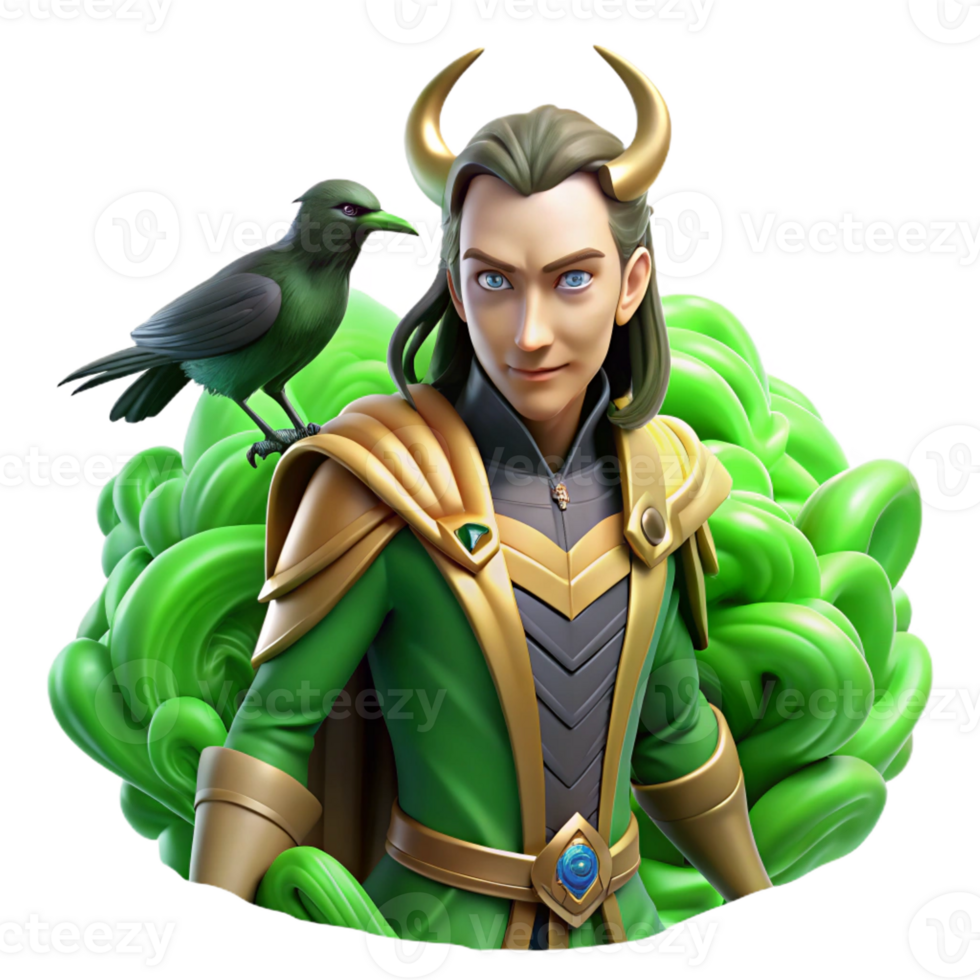 vibrant artistic A Cunning Loki Shapeshifting Into a Rave high quality png