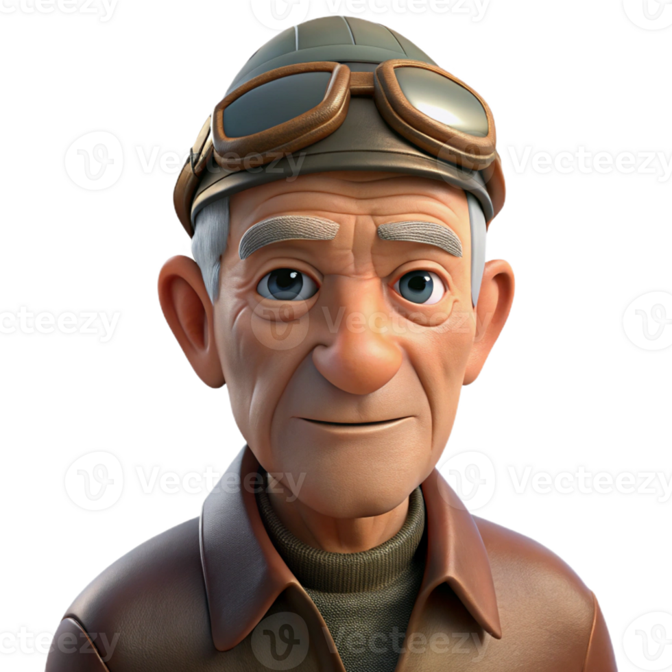 elegant creative Portrait of an Elderly Man with Deep Wrin png