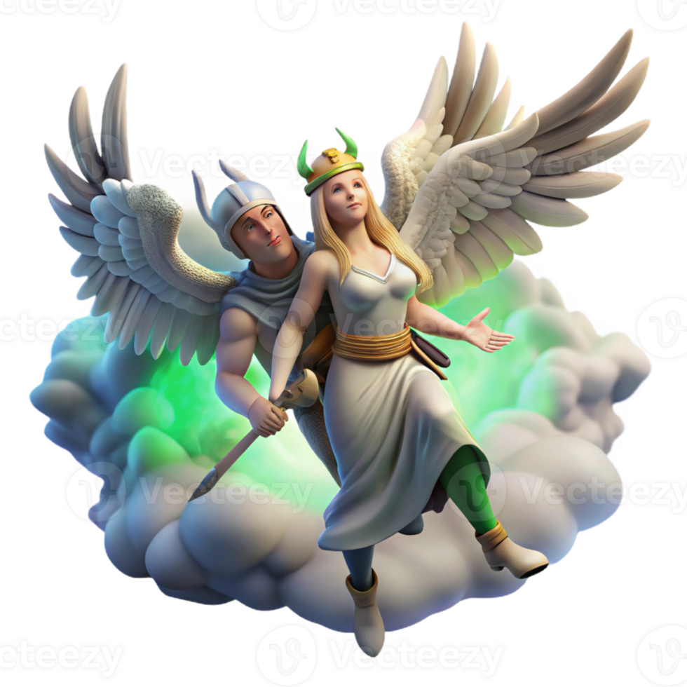 extraordinary rustic A Winged Valkyrie Carrying a Fallen Warr authentic png