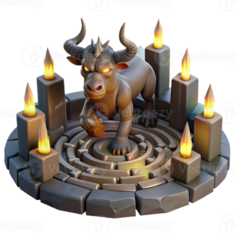 beautiful minimalist The Minotaur Trapped Within the Labyrint png