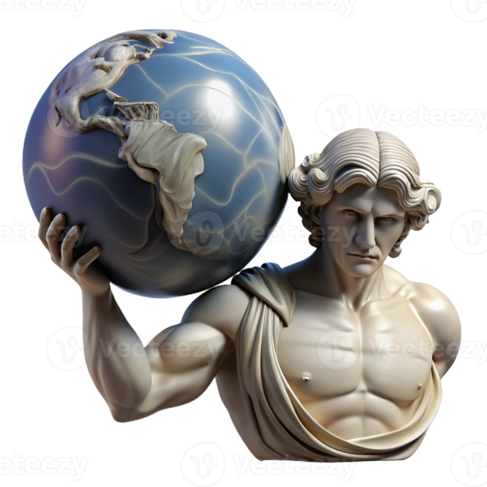 extraordinary artistic A Stoic Depiction of Atlas Holding the Cel authentic png
