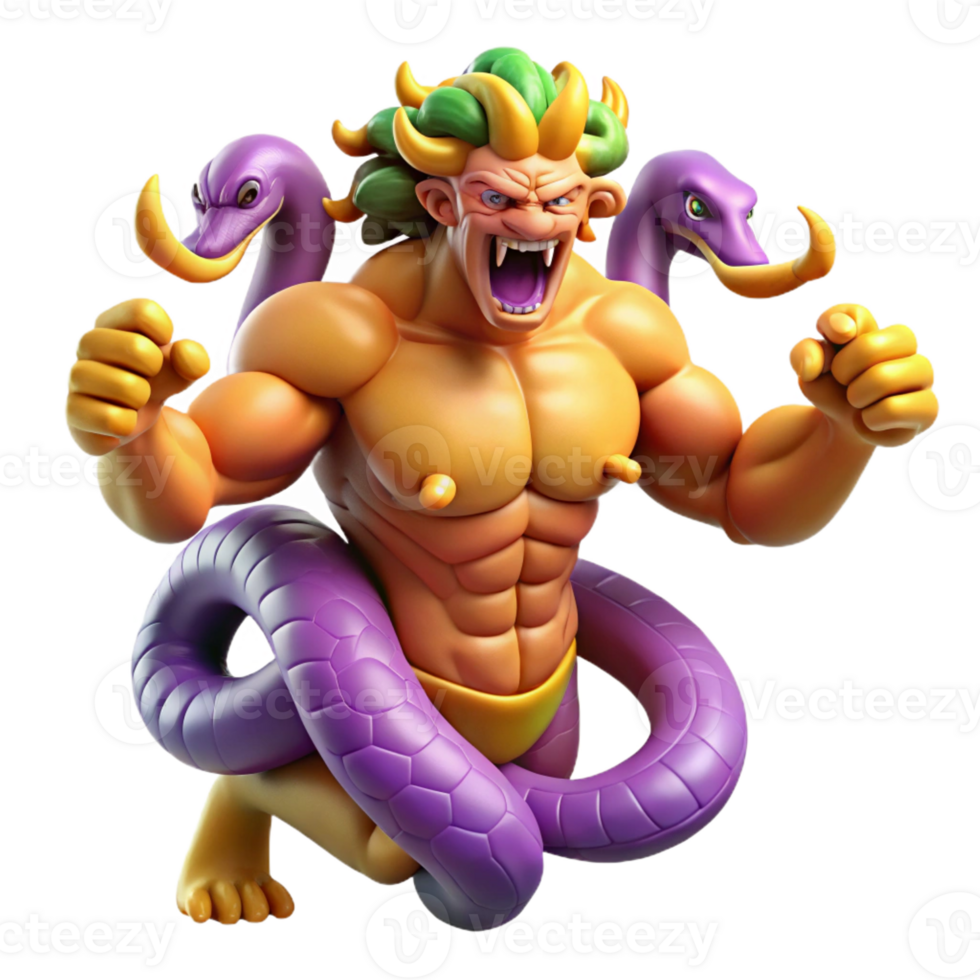 impressive vintage A Dynamic Depiction of the Hydra Battlin high resolution png