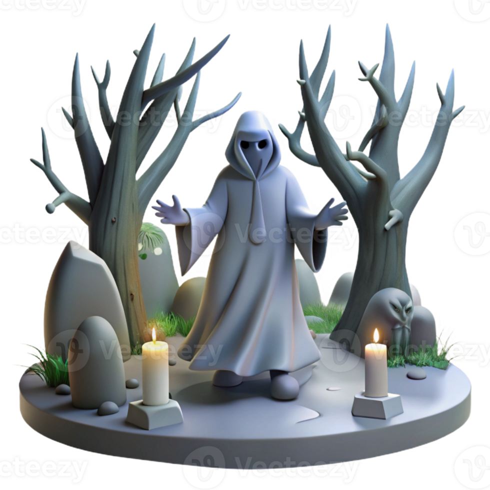 vibrant creative A Haunting Depiction of a Will O the Wi detailed png