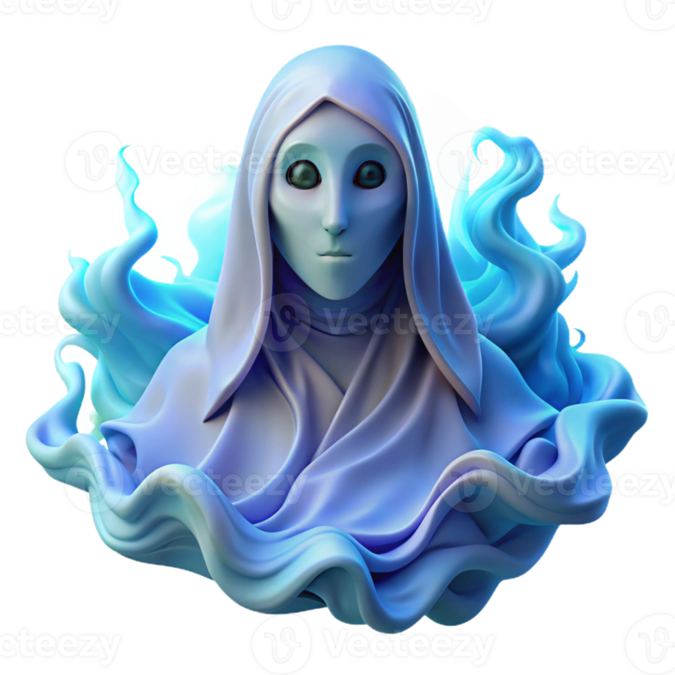 dramatic minimalist Portrait of an Ethereal Ghost Translucen professional png