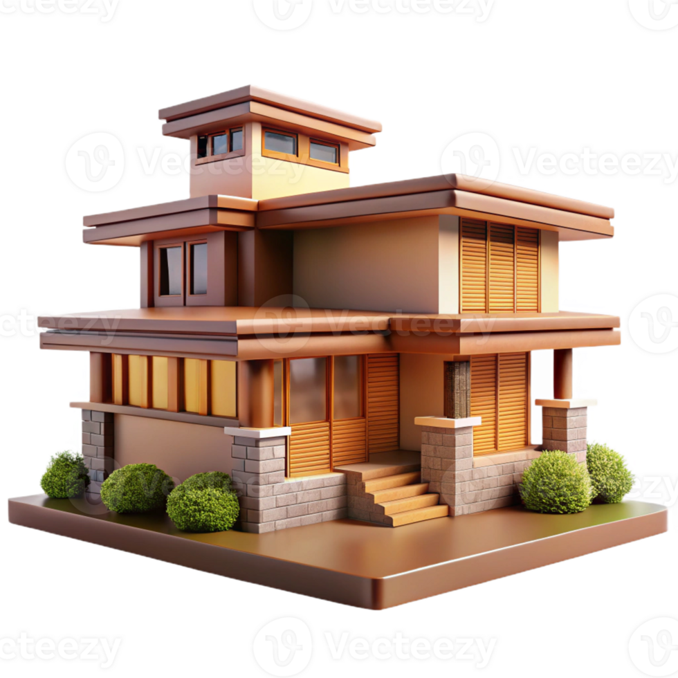 wonderful artistic Frank Lloyd Wright Style House Prairie A genuine png