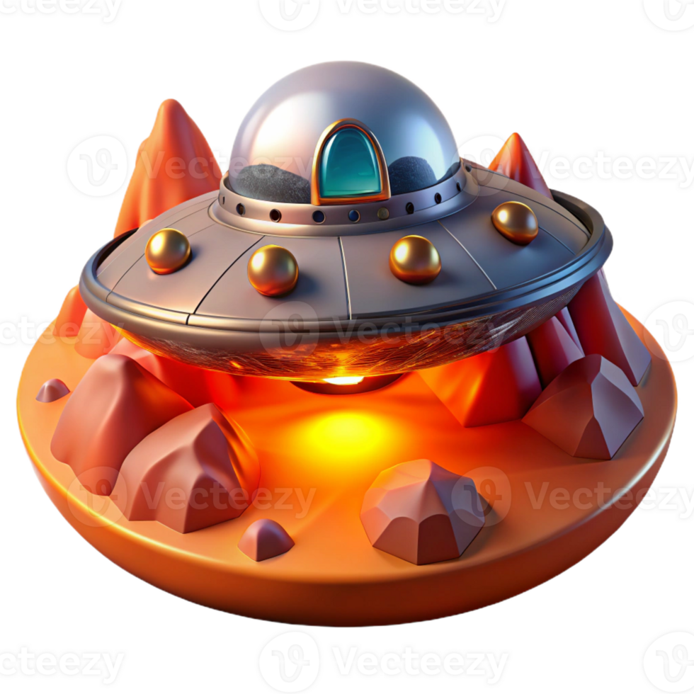 stunning minimalist Spaceship Landing on Desolate Planet high quality png