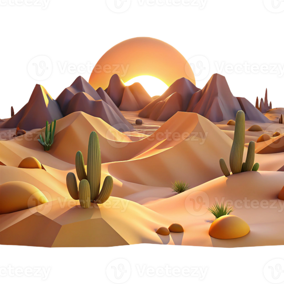 stunning creative A Panoramic View of a Desert Landscape A high quality png