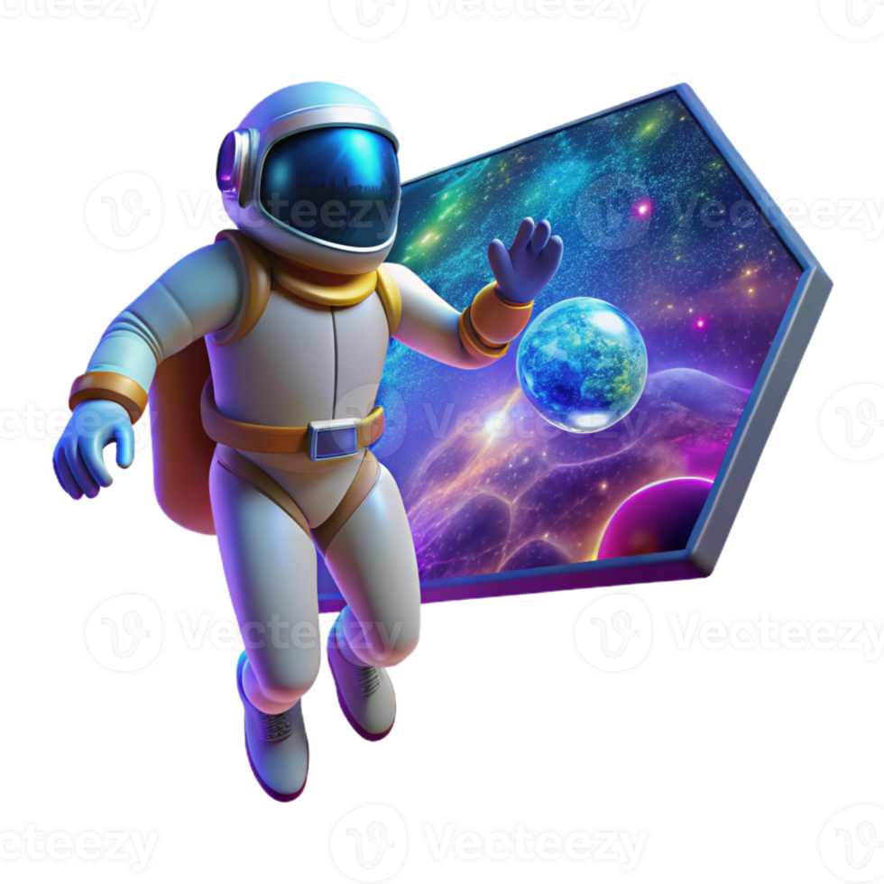 impressive artistic An Astronaut Floating in Space with a Hol png