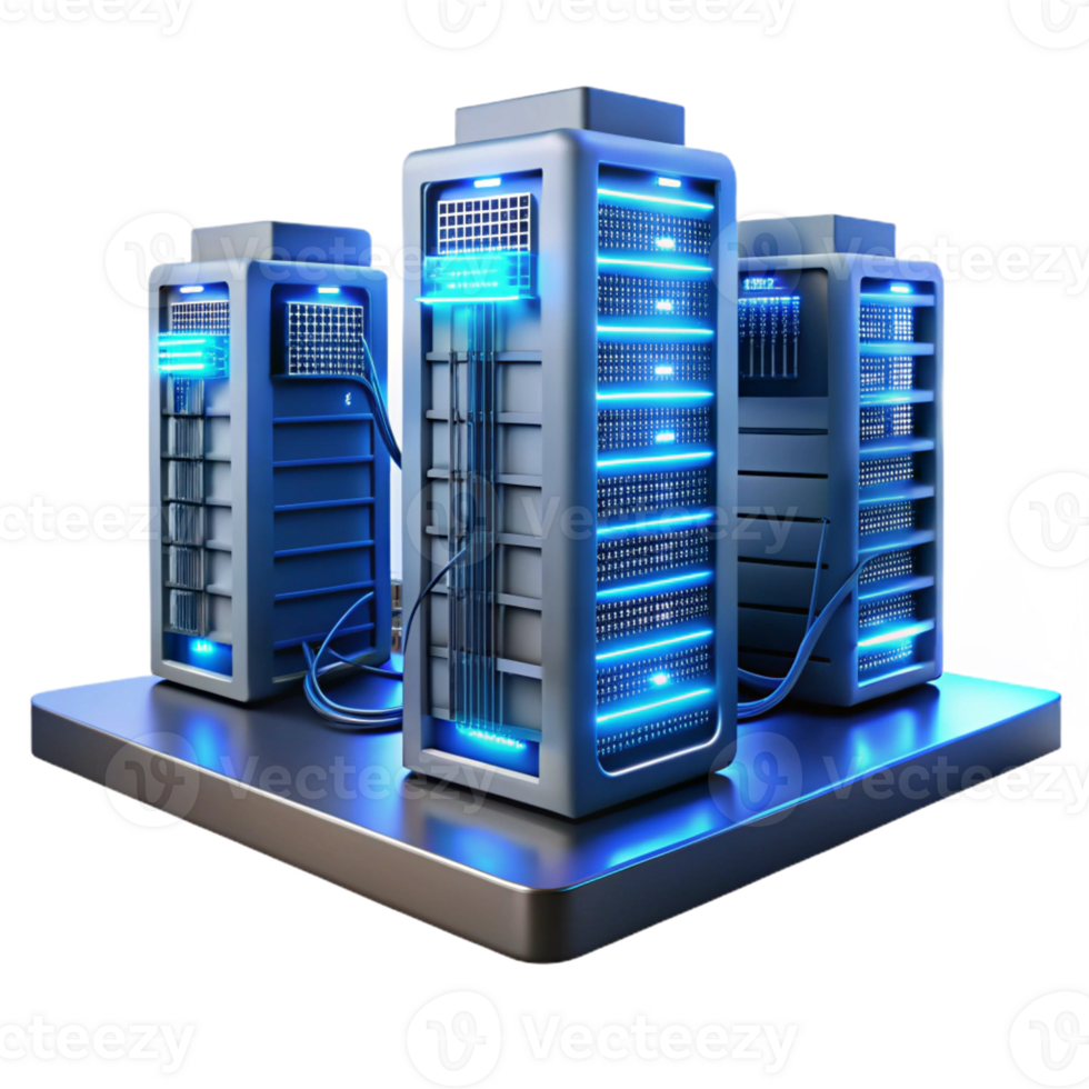 impressive modern A Server Room with Rows of Glowing Serve exclusive png