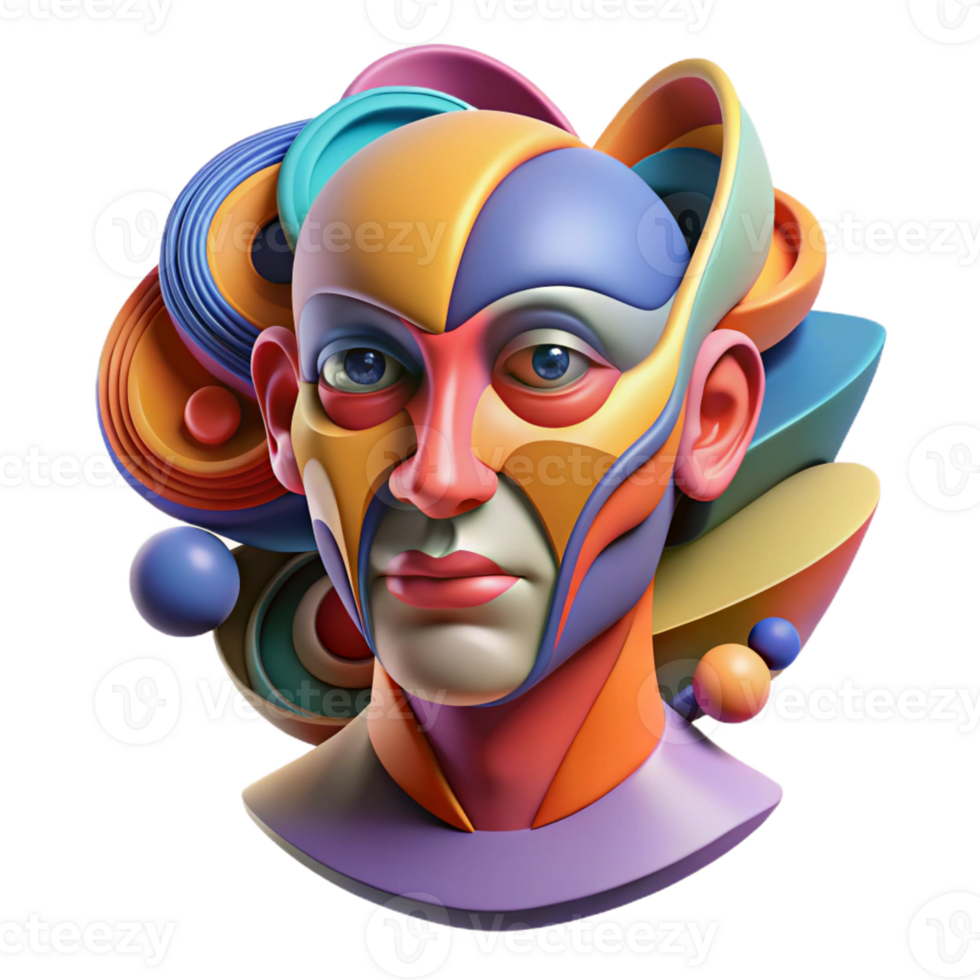 vibrant abstract An Abstract Representation of a Human Fac exclusive png