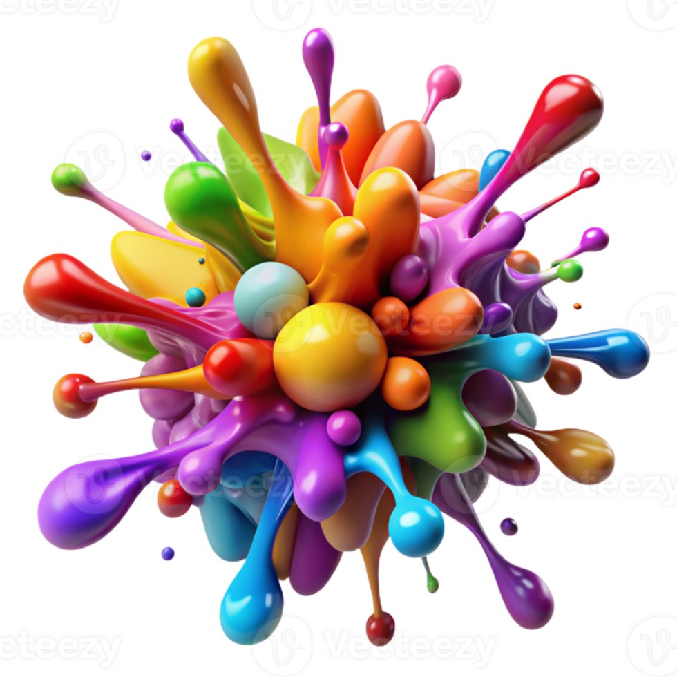 elegant modern A Chaotic Explosion of Colorful Paint Sp detailed png