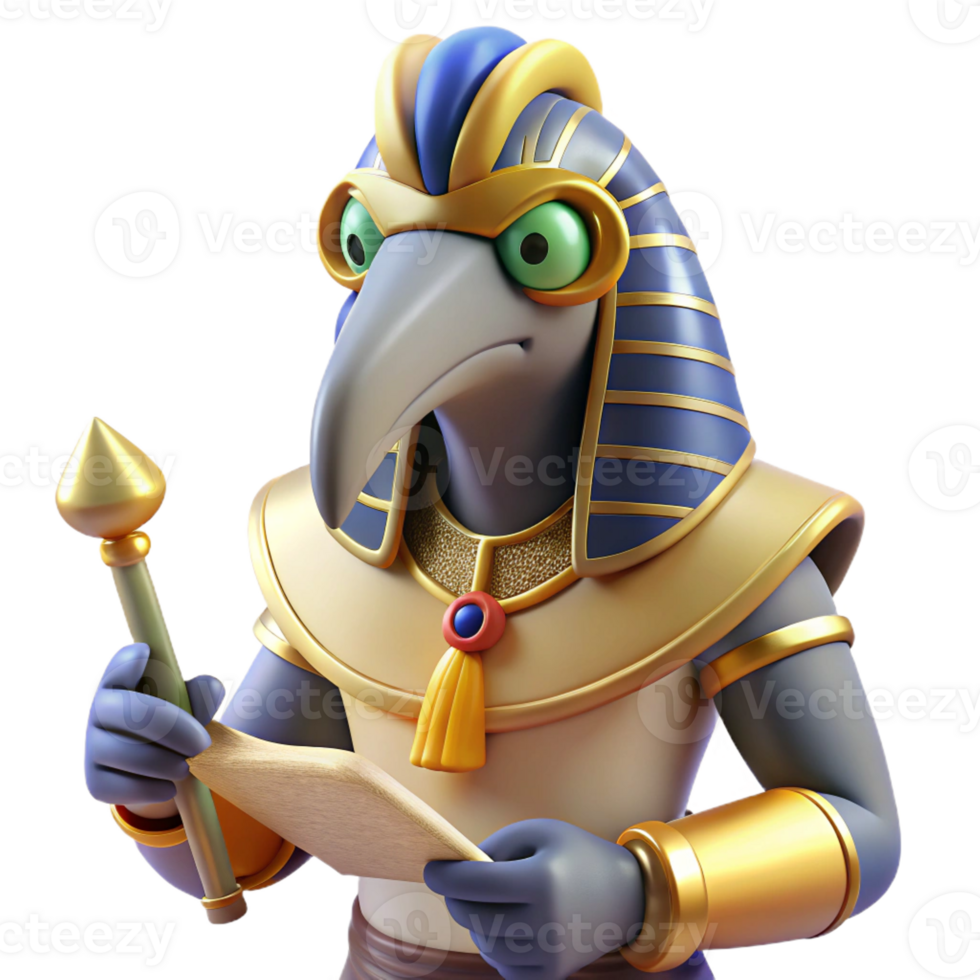 beautiful minimalist A Cunning Thoth the Ibis Headed God of W high quality png