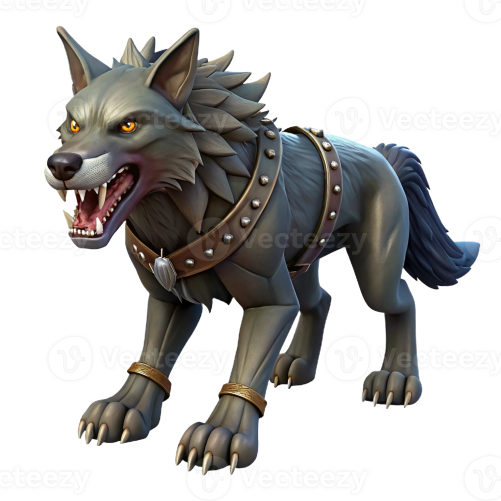 serene minimalist A Fierce Fenrir the Monstrous Wolf Bound png