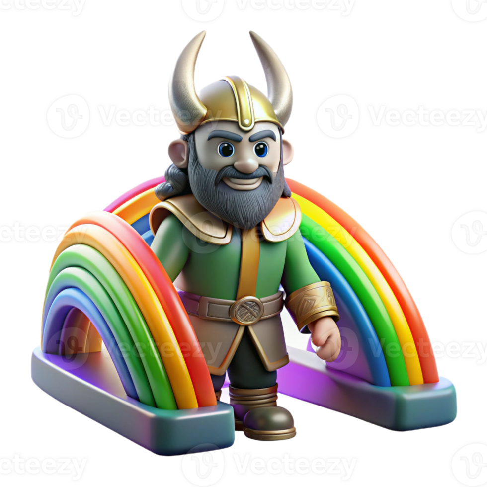 dramatic modern A Stoic Heimdall Guarding Bifrost the R premium png
