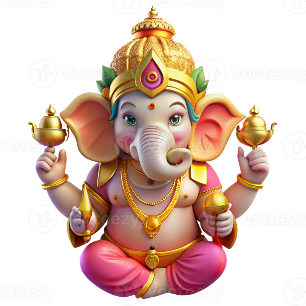 beautiful abstract A Vibrant Depiction of the Hindu God Ganes genuine png