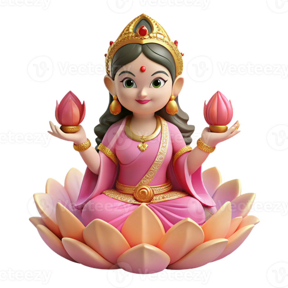 dramatic vintage A Serene Portrayal of the Hindu Goddess premium png