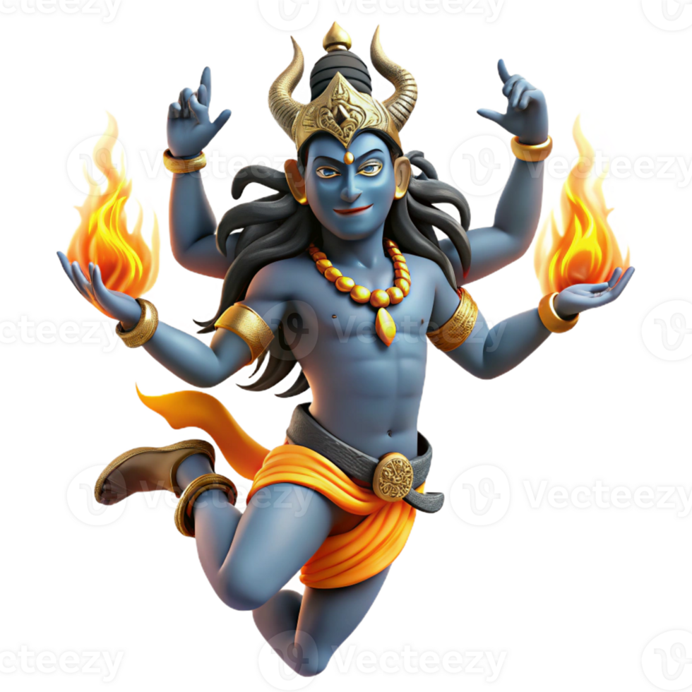 elegant modern A Dynamic Depiction of the Hindu God Shiv high resolution png