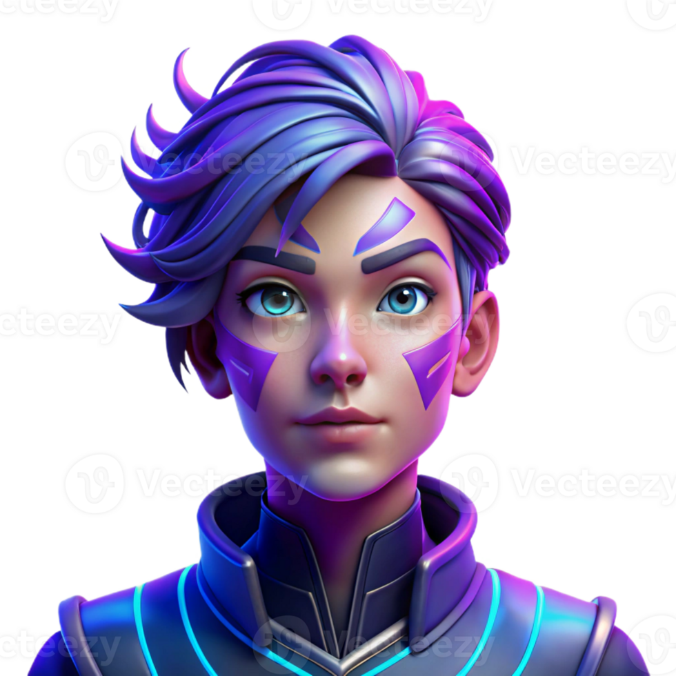 dramatic creative Portrait of a Non Binary Person with Vibra genuine png