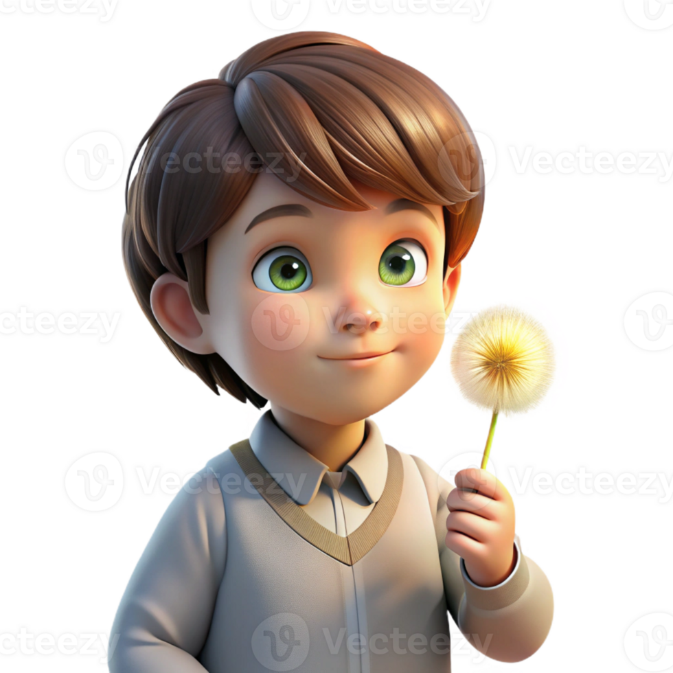 elegant minimalist Portrait of a Child with Bright Curious high resolution png
