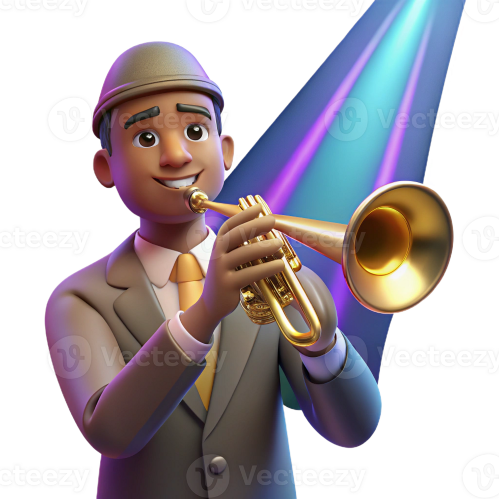 beautiful contemporary Jazz Musician with Trumpet png