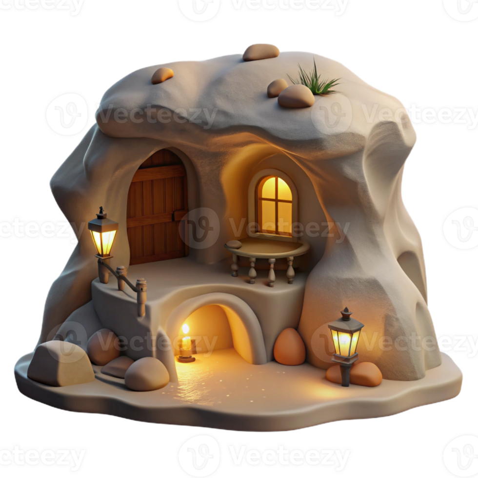 magnificent abstract A Subterranean Dwelling Built Into a Cliff high resolution png