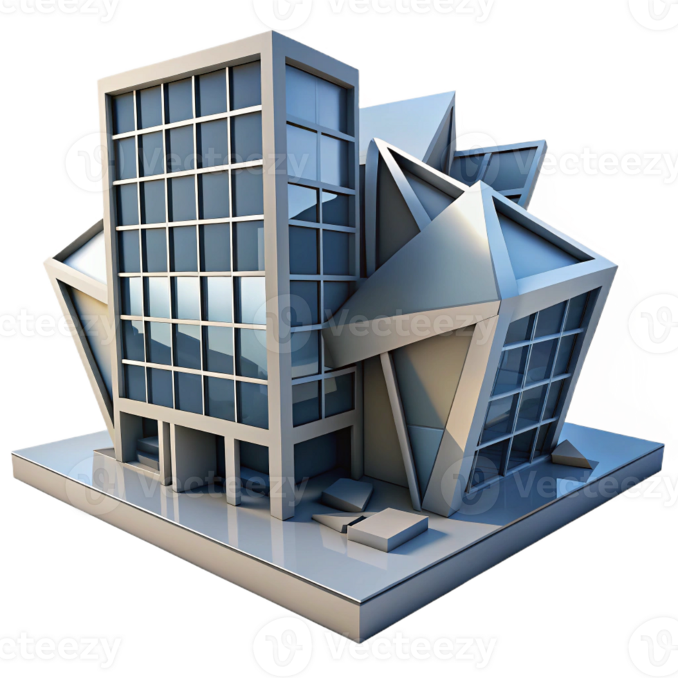 wonderful artistic A Deconstructivist Office Building Fragm high resolution png