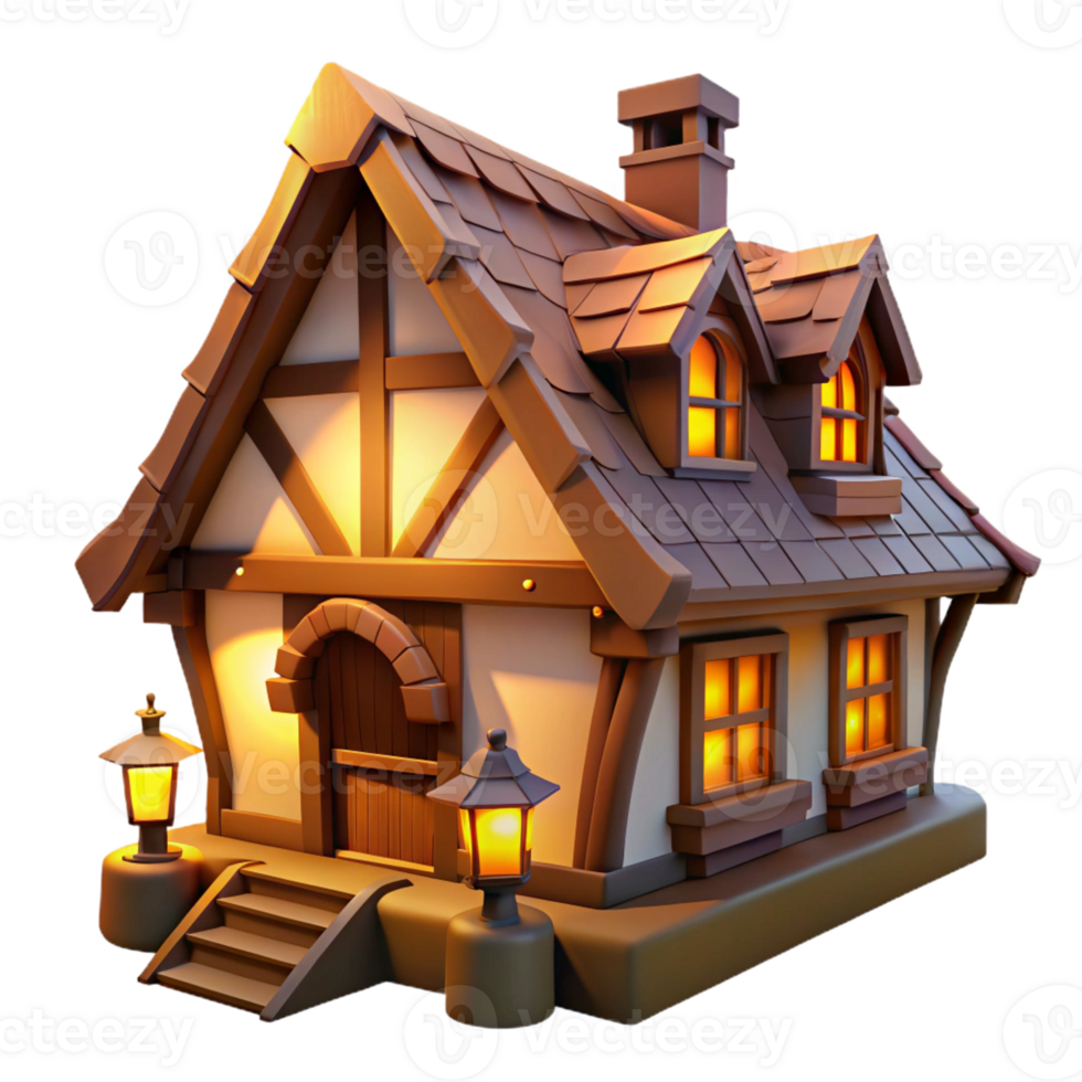 magnificent rustic A Tudor Style Cottage with a Thatched Roof high quality png